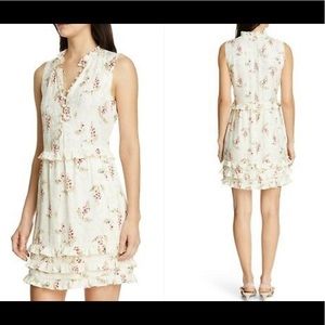 Rebecca Taylor Floral Ruffle Silk Blend Dress